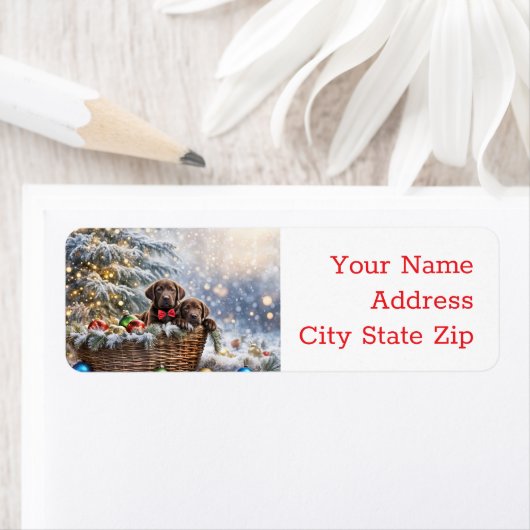 Weihnachtsfeiertage Rückgabe Labels Labrador Welpe (Insitu)