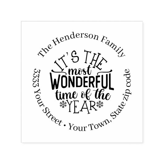 Weihnachtsfeiertage Rücksendeadresse Selbstfarbige Permastempel (Design)