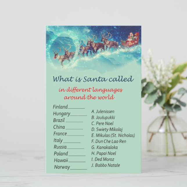 Weihnachtsfeiertage rund um das Weltspiel (Stehend Vorderseite)