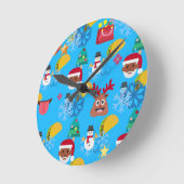 Weihnachtsfeiertage Runde Wanduhr (Winkel)