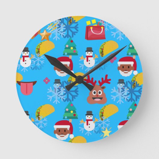 Weihnachtsfeiertage Runde Wanduhr (Vorderseite)