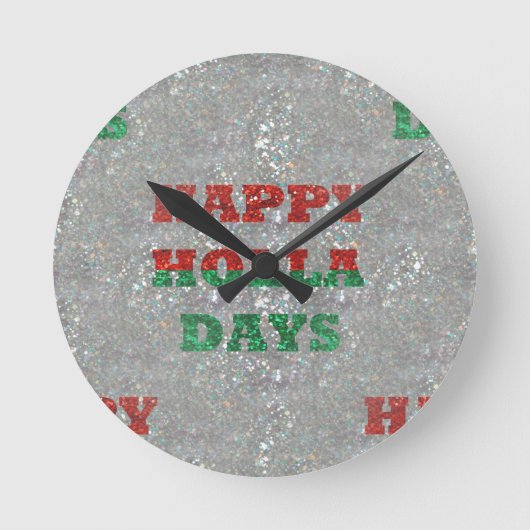 Weihnachtsfeiertage Runde Wanduhr (Vorderseite)