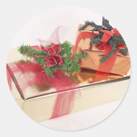 Weihnachtsfeiertage Runder Aufkleber (Vorderseite)