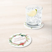 Weihnachtsfeiertage Runder Pappuntersetzer (Vor Ort)