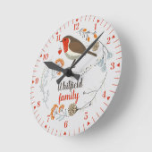 Weihnachtsfeiertage Rustikale Hütte Runde Wanduhr (Winkel)