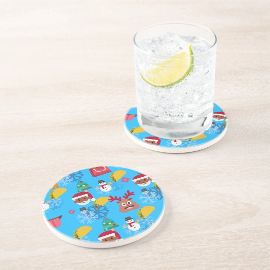 Weihnachtsfeiertage Sandstein Untersetzer (Seite)