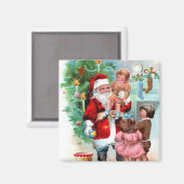 Weihnachtsfeiertage Santa Scene Magnet (Vorderseite/Rückseite)