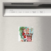 Weihnachtsfeiertage Santa Scene Magnet (In Situ (Geschirrspüler))