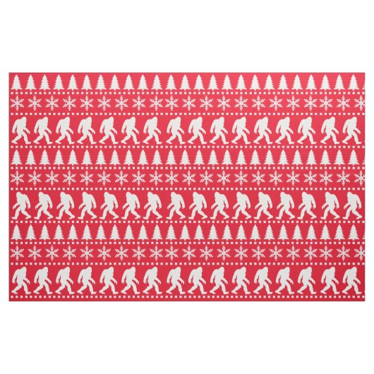 Weihnachtsfeiertage Sasquatsch Print Stoff (Yard (91,4 cm))
