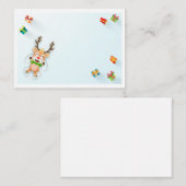 Weihnachtsfeiertage Schneeangel Rentier Mitteilungskarte (Vorne/Hinten)