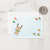 Weihnachtsfeiertage Schneeangel Rentier Mitteilungskarte (Vorderseite/Rückseite Beispiel)