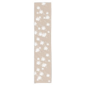 Weihnachtsfeiertage Schneeflocken-Muster beigefarb Kurzer Tischläufer (Vorderseite)