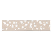 Weihnachtsfeiertage Schneeflocken-Muster beigefarb Kurzer Tischläufer (Horizontal)