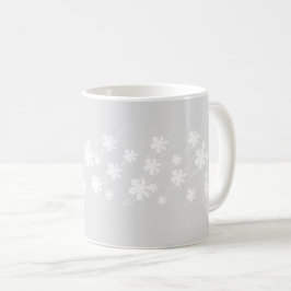 Weihnachtsfeiertage Schneeflocken Muster grau weiß Kaffeetasse