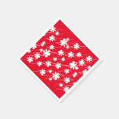 Weihnachtsfeiertage Schneeflocken Muster rot weiß Serviette (Ecke)