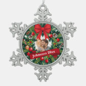 Weihnachtsfeiertage Schneeflocken Zinn-Ornament (Vorderseite)