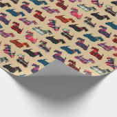 Weihnachtsfeiertage Schottische Reiterinnen Geschenkpapier (Ecke)