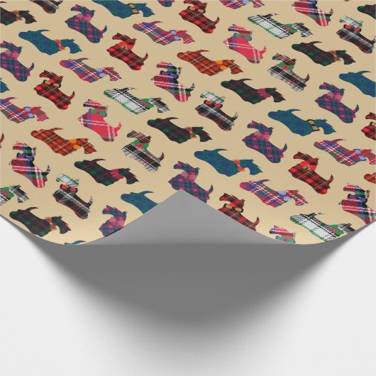 Weihnachtsfeiertage Schottische Reiterinnen Geschenkpapier (Ecke)