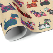 Weihnachtsfeiertage Schottische Reiterinnen Geschenkpapier (Rolleneckpunkt)