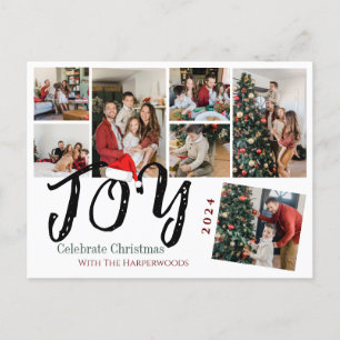 Weihnachtsfeiertage Script Familienfoto Collage Feiertagspostkarte