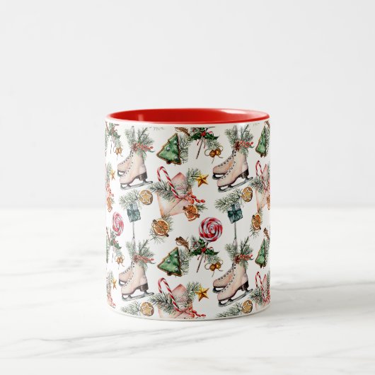 Weihnachtsfeiertage Skate Tasse (Mittel)