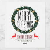 Weihnachtsfeiertage Skriptfamilie Weinetikett (Einzelnes Label)