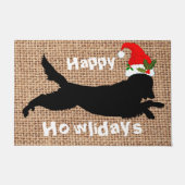 Weihnachtsfeiertage Sonnengoldene Retriever Fußmatte (Vorderseite)