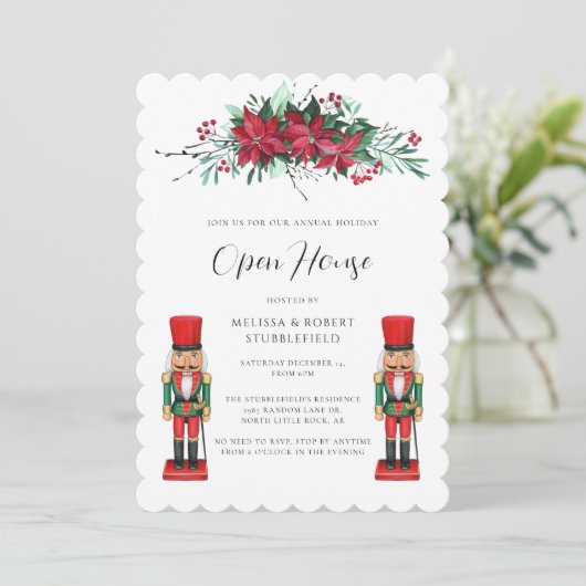 Weihnachtsfeiertage Spielzeug Nutcracker Open Hous Einladung (Stehend Vorderseite)