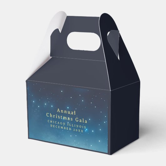Weihnachtsfeiertage Stars Blue Favor Box Geschenkschachtel (Vorderseite)