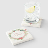 Weihnachtsfeiertage Steinuntersetzer (Seitenansicht)