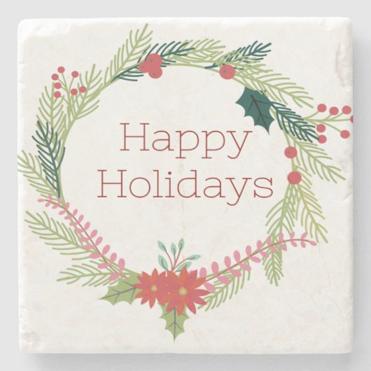 Weihnachtsfeiertage Steinuntersetzer (Vorderseite)