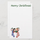 Weihnachtsfeiertage Strümpfe mit Niedlichen Kinder Briefpapier (Vorne/Hinten)