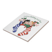 Weihnachtsfeiertage Strümpfe mit Niedlichen Kinder Fliese (Seite)