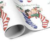 Weihnachtsfeiertage Strümpfe mit Niedlichen Kinder Geschenkpapier (Rolleneckpunkt)