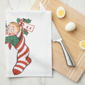 Weihnachtsfeiertage Strümpfe mit Niedlichen Kinder Geschirrtuch (Viertel Falte)