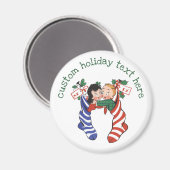 Weihnachtsfeiertage Strümpfe mit Niedlichen Kinder Magnet (Vorderseite/Rückseite)