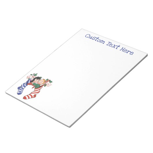 Weihnachtsfeiertage Strümpfe mit Niedlichen Kinder Notizblock (angewinkelt)