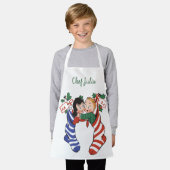 Weihnachtsfeiertage Strümpfe mit Niedlichen Kinder Schürze (Getragen)