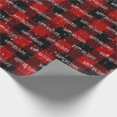 Weihnachtsfeiertage Text auf Kariert Geschenkpapier (Ecke)