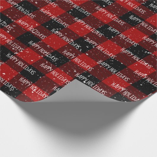 Weihnachtsfeiertage Text auf Kariert Geschenkpapier (Ecke)