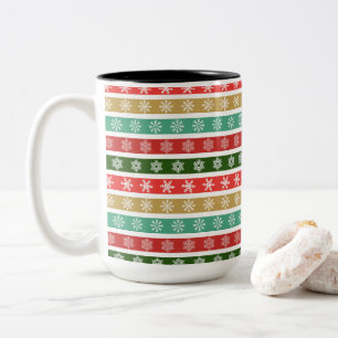Weihnachtsfeiertage und -farben zweifarbige tasse