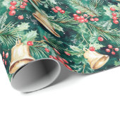 Weihnachtsfeiertage und Holly Geschenkpapier (Rolleneckpunkt)