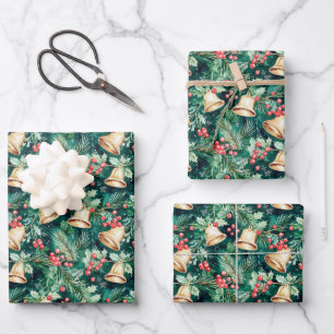 Weihnachtsfeiertage und Holly Geschenkpapier Set