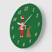 Weihnachtsfeiertage und Jackalope Große Wanduhr (Winkel)