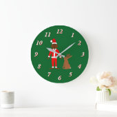 Weihnachtsfeiertage und Jackalope Große Wanduhr (Zuhause)