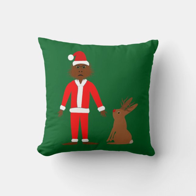Weihnachtsfeiertage und Jackalope Kissen (Vorderseite)