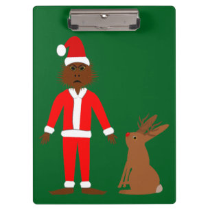 Weihnachtsfeiertage und Jackalope Klemmbrett