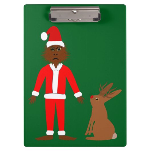 Weihnachtsfeiertage und Jackalope Klemmbrett (Vorderseite)