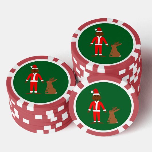 Weihnachtsfeiertage und Jackalope Pokerchips (Stapel)