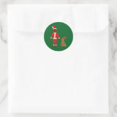 Weihnachtsfeiertage und Jackalope Runder Aufkleber (Tasche)